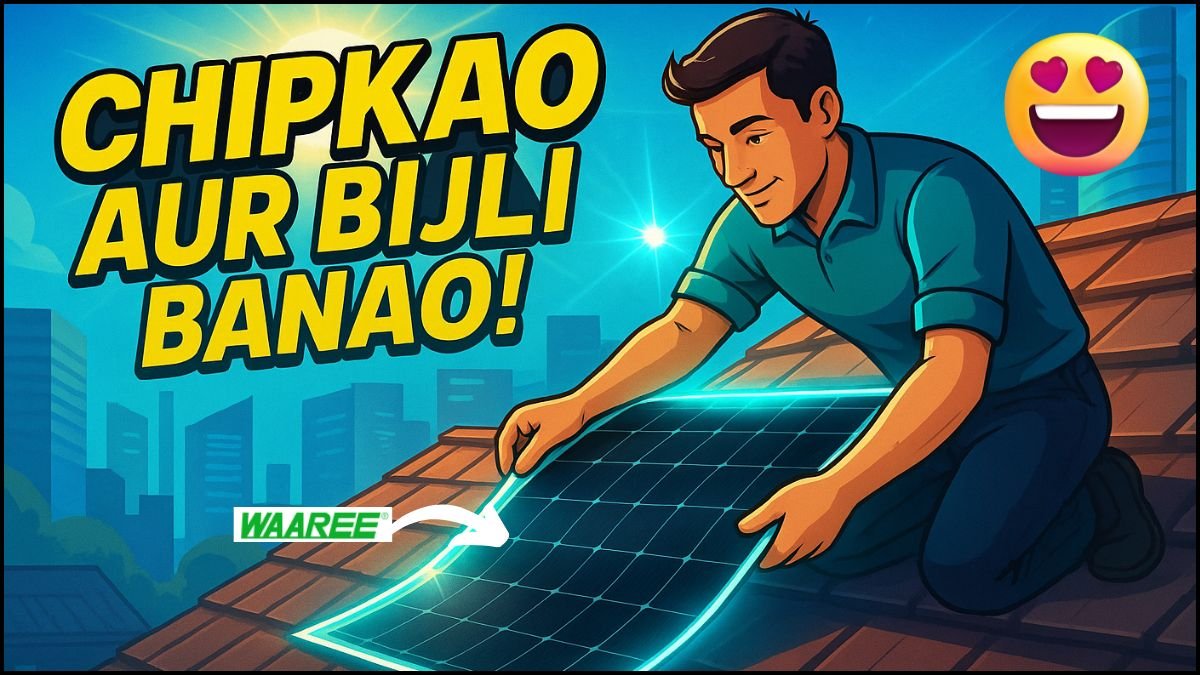 इसे चिपकाओ और भूल जाओ बिजली के बिल, सिर्फ 5 मिनट में इंस्टॉल, आ गया Waaree Flexible Solar Panel