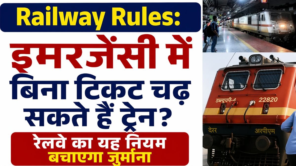 Railway Rules: इमरजेंसी में बिना टिकट चढ़ सकते हैं ट्रेन? रेलवे का यह नियम बचाएगा जुर्माना